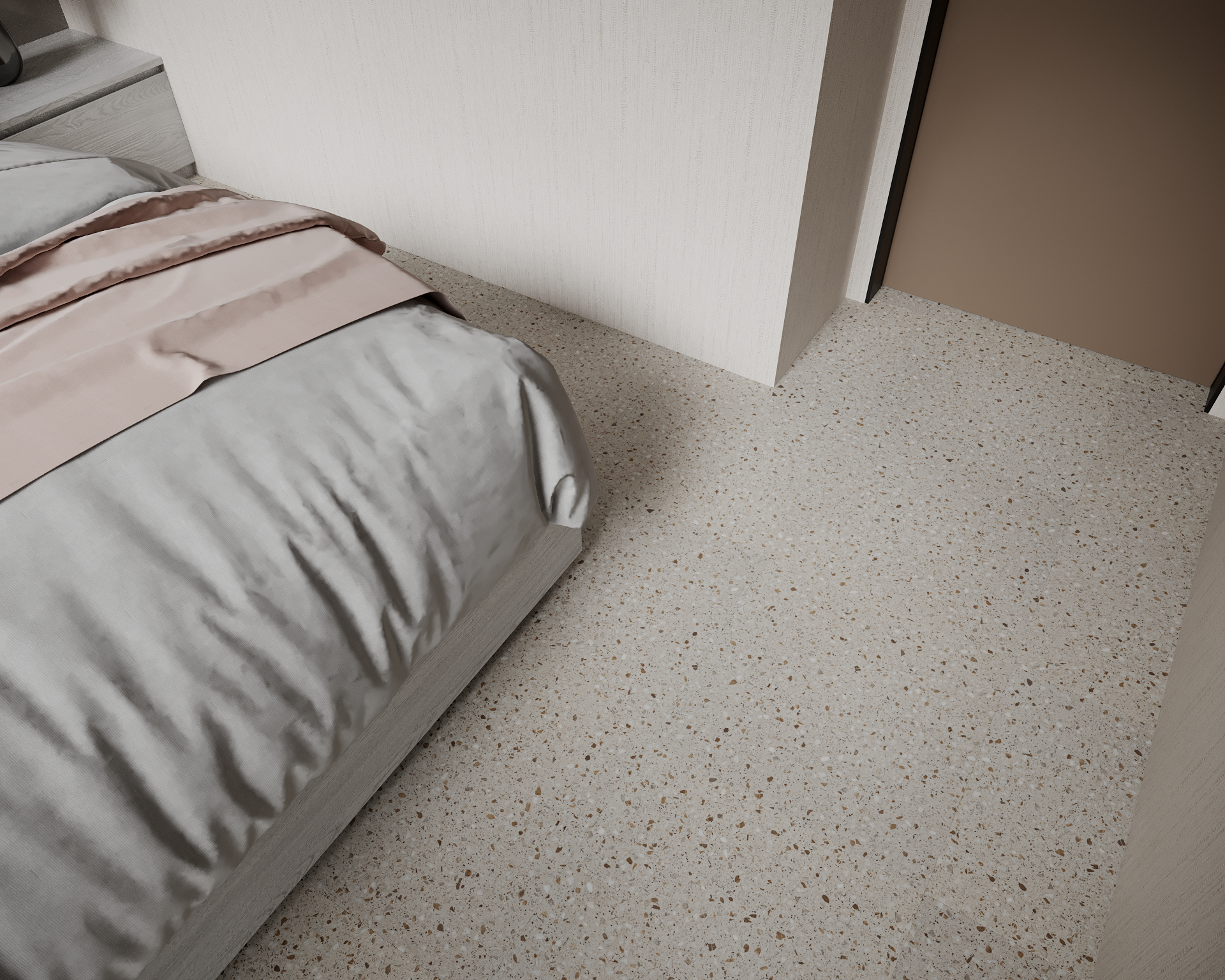 Кварцвиниловая плитка Art East клеевая Art Tile Hit S Тераццо Наполи 763-ATS 457,2×457,2×2,5 фото в интерьере